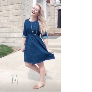 Denim Fit & Flare Dress